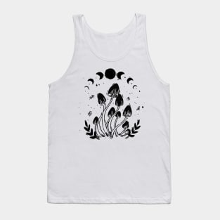 mushroom family night plants moonphase Tank Top